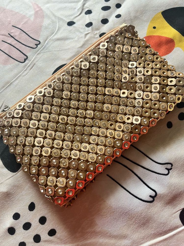 Sparkly Gold Evening Clutch