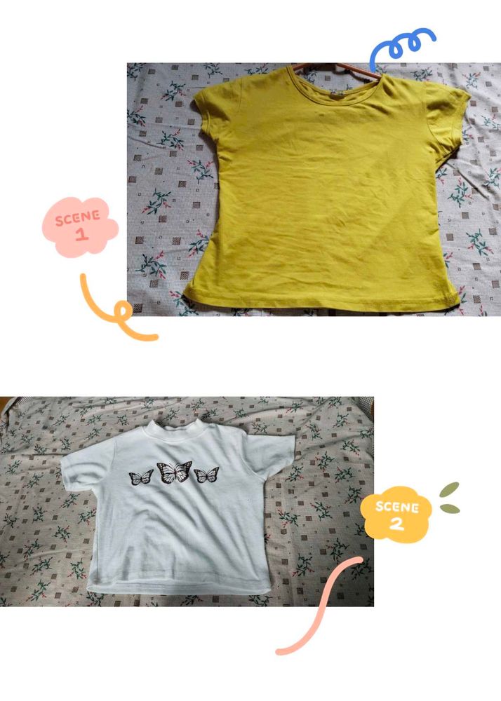 Cute Butterfly Graphic Tee &amp; Yellow Top