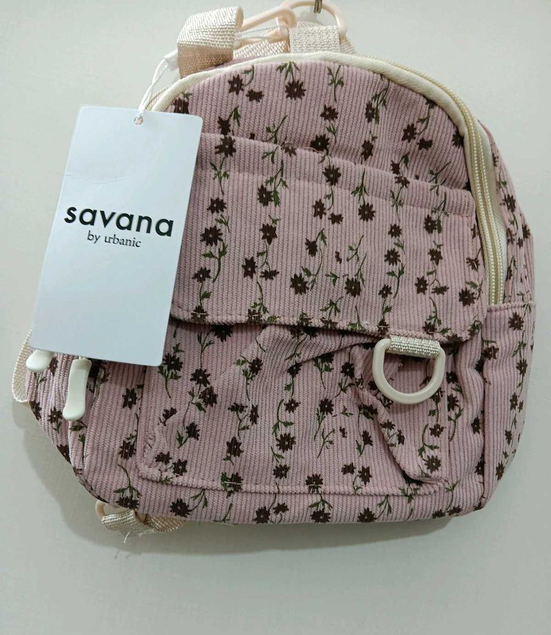 Cute Floral Corduroy Backpack