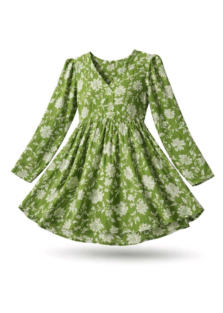 Floral Print V-Neck Dress
