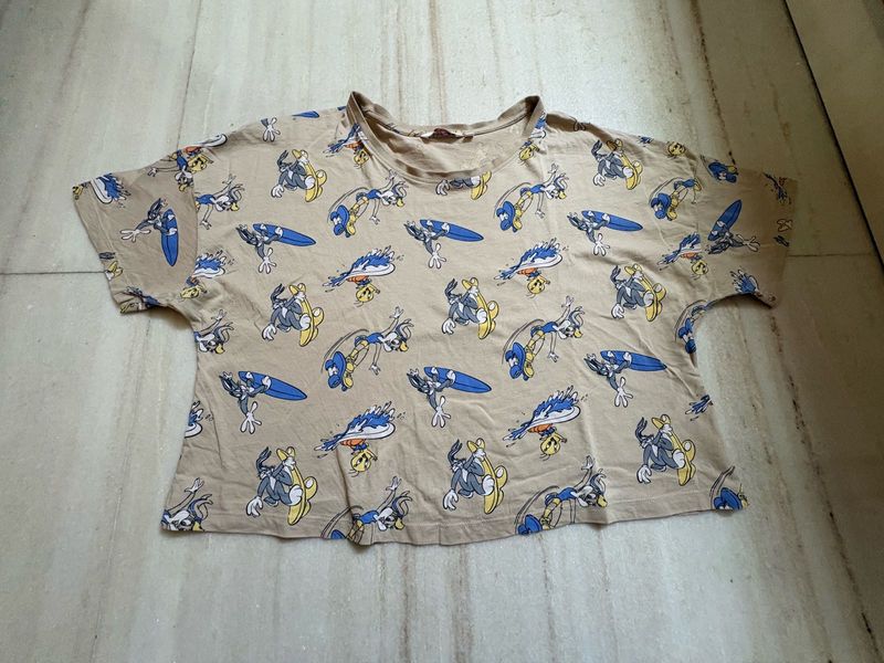 Cute Cartoon Print T-Shirt