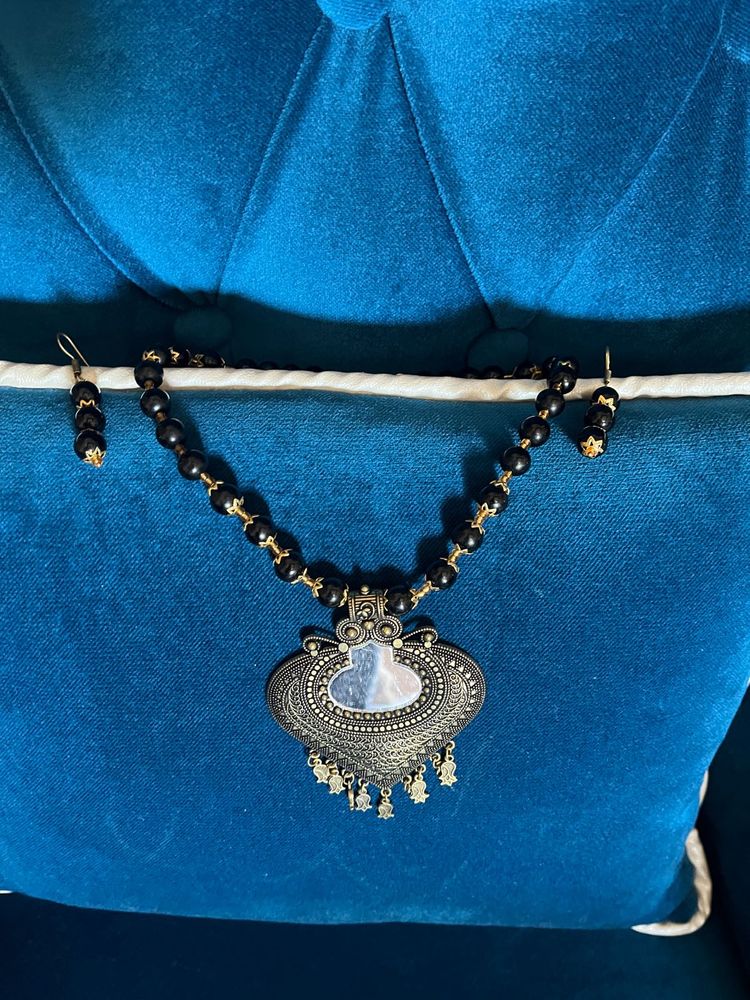 Copper Mirror Necklace Set