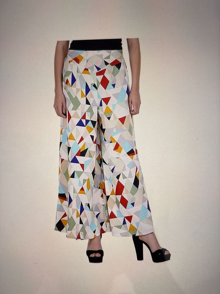 Women’s Regular Fit Multicolor Crepe Trousers