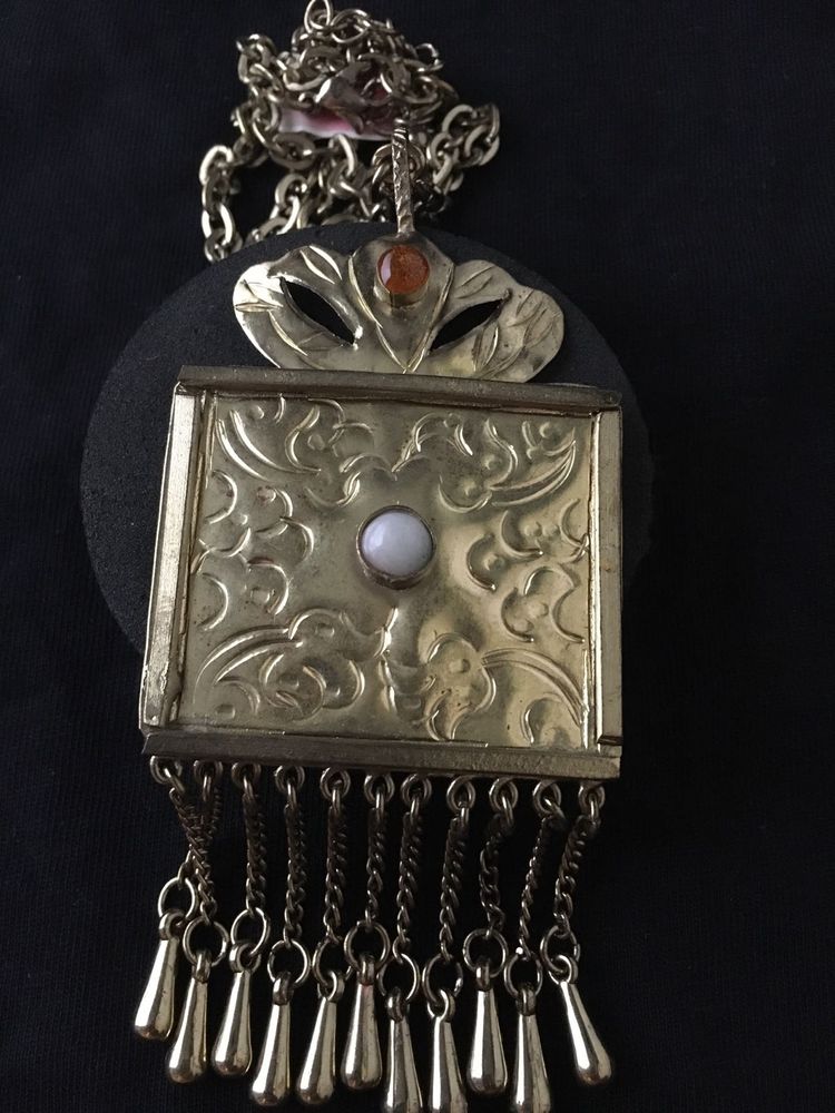 Vintage brass fringe  Necklace