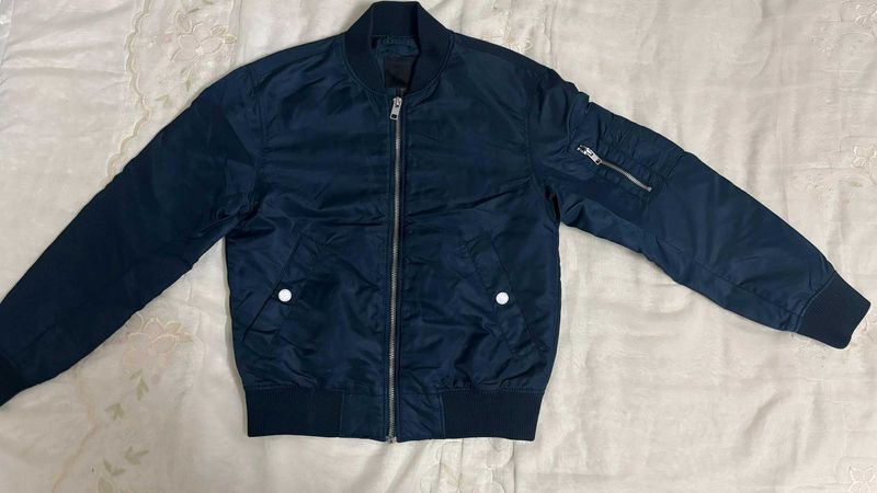 Authentic H&amp;M Men's Navy blue Bomber Jacket