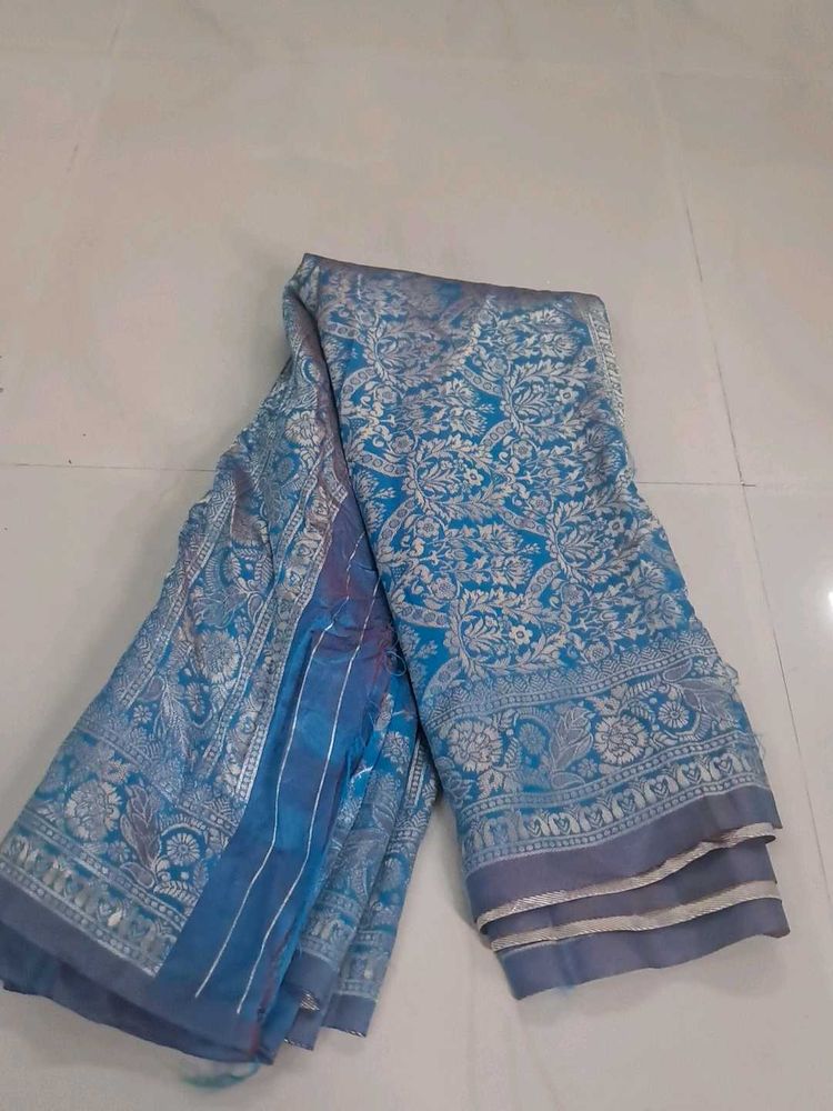 Blue Banarasi Silk Saree