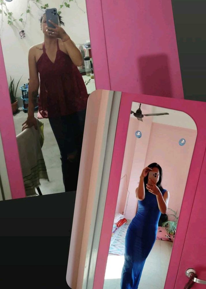 Elegant Blue Bodycon Maxi Dress