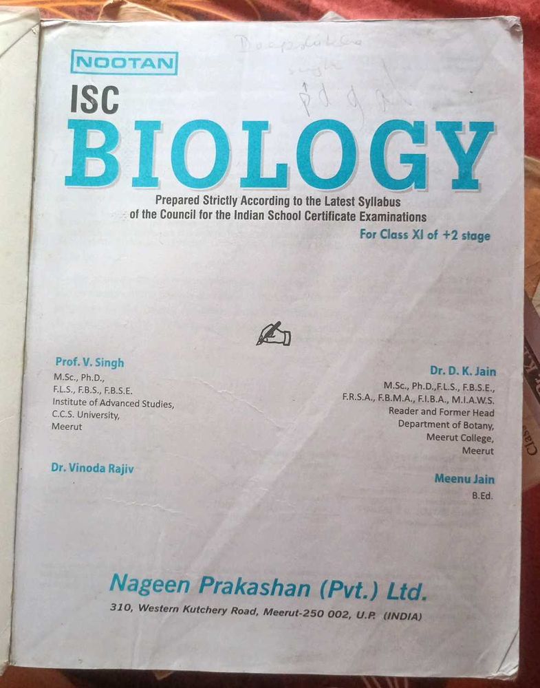 Nootan ISC Biology Class XI Textbook 15th edition