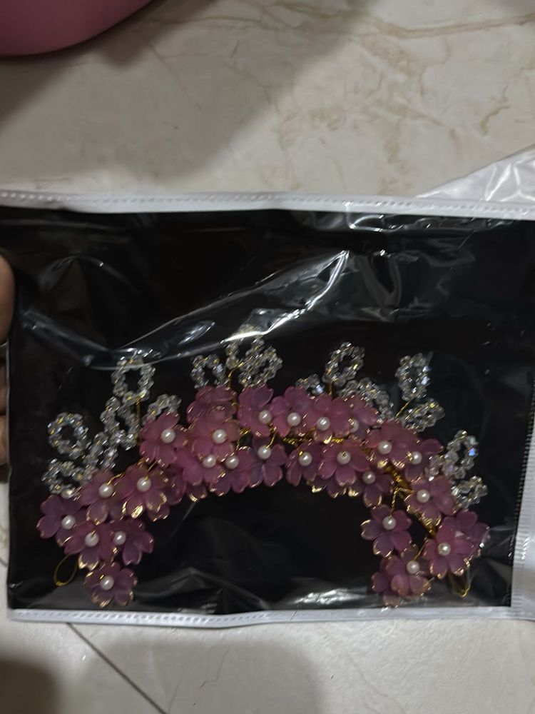 combo Flower &amp; Crystal Hair Accessory