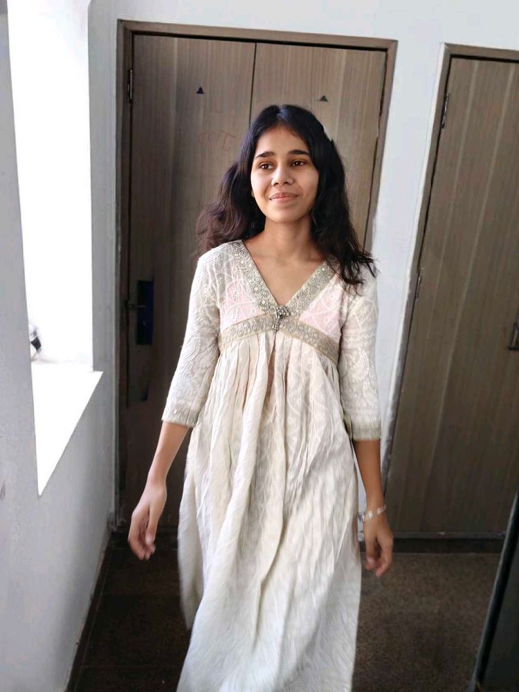 Elegant Off-White Ethnic Gown