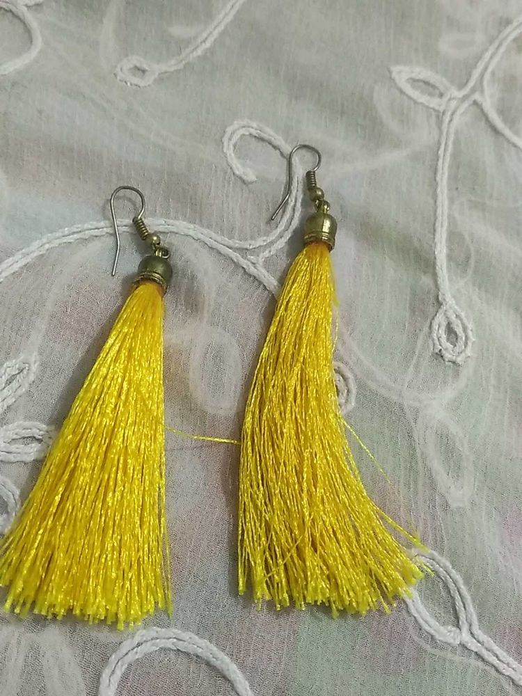 Yellow Tassel Earrings