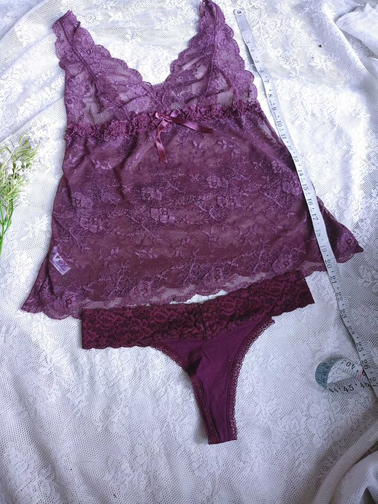 Lace Cami &amp; Thong Set
