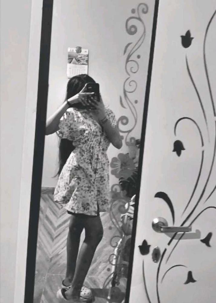 Button-Down Floral Cotton Mini Dress