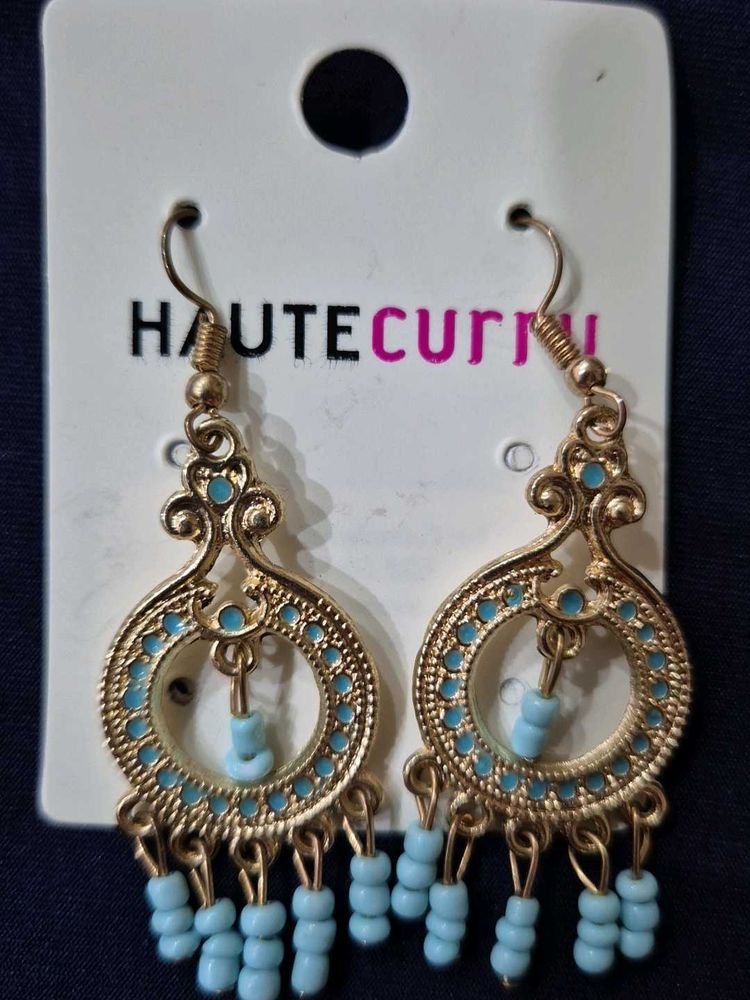 Boho Turquoise Beaded Dangle Earrings