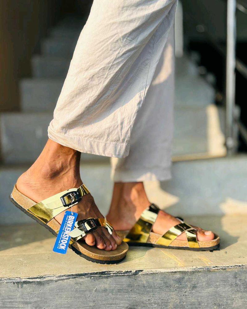 *BIRKENSTOCK TYPE GLOSSY SANDALS*