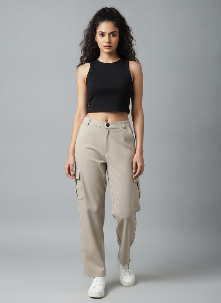 Women's Beige Cargo Pants