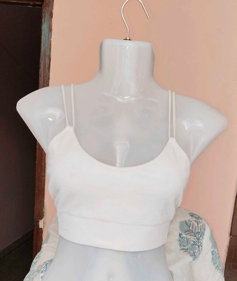 NEW YORKER White Ribbed Seamless Camisole Sports B