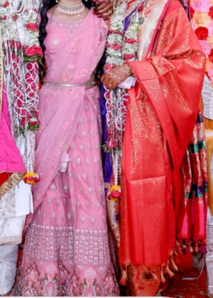 Pink Embroidered Lehenga Choli