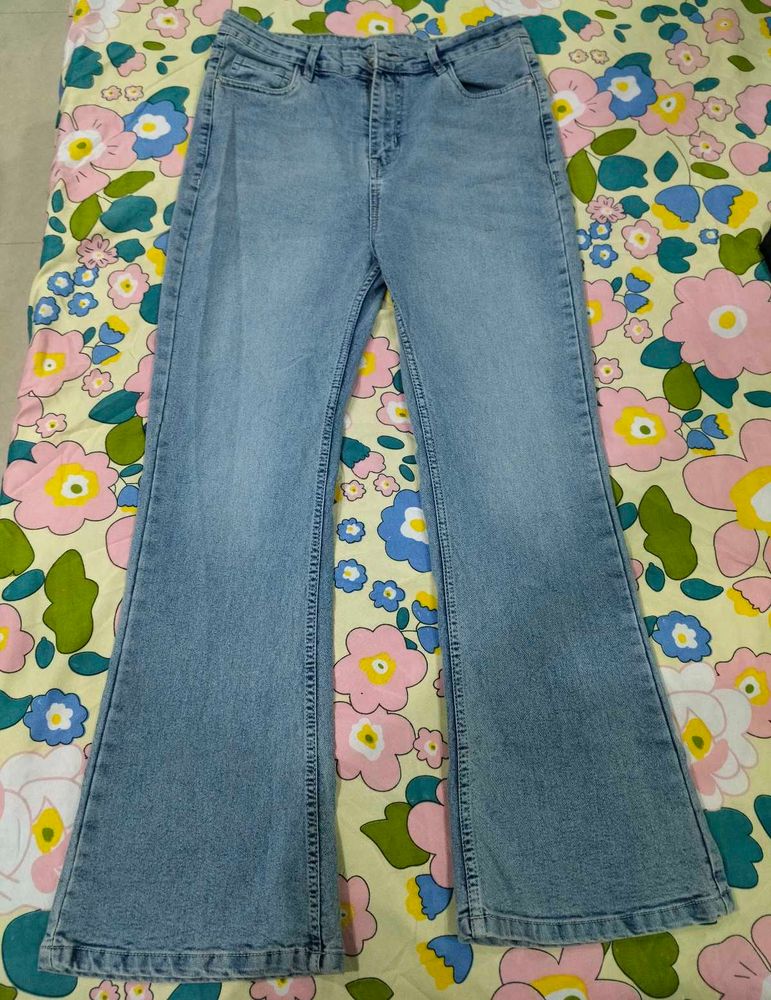 Women's Flared Blue Denim Jeans