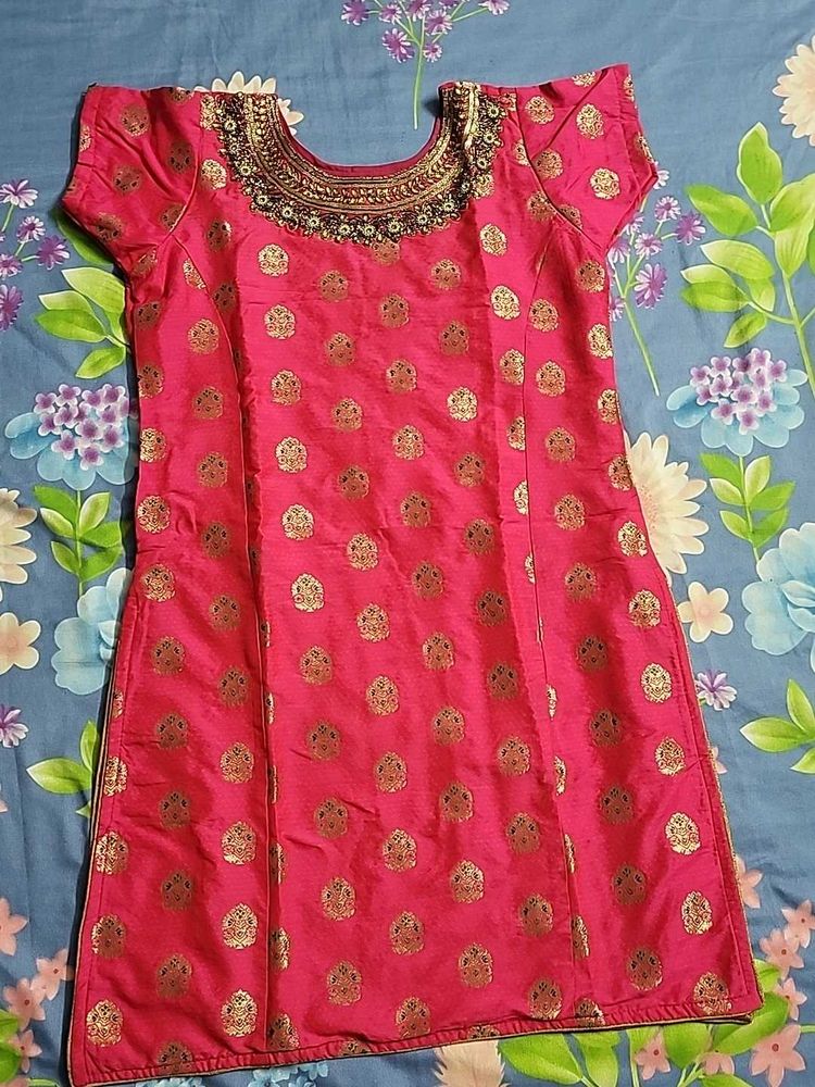 Vibrant Pink Brocade Kurta never used