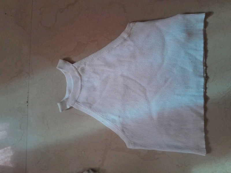 Ribbed White Tank Top