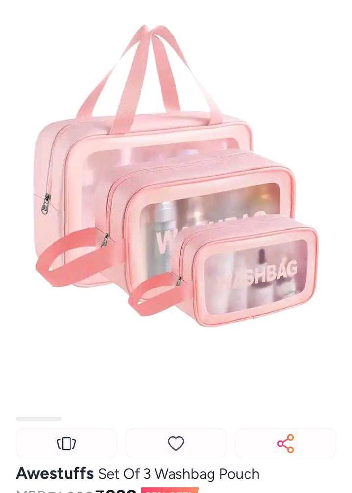 Pink Cosmetic Bag Set