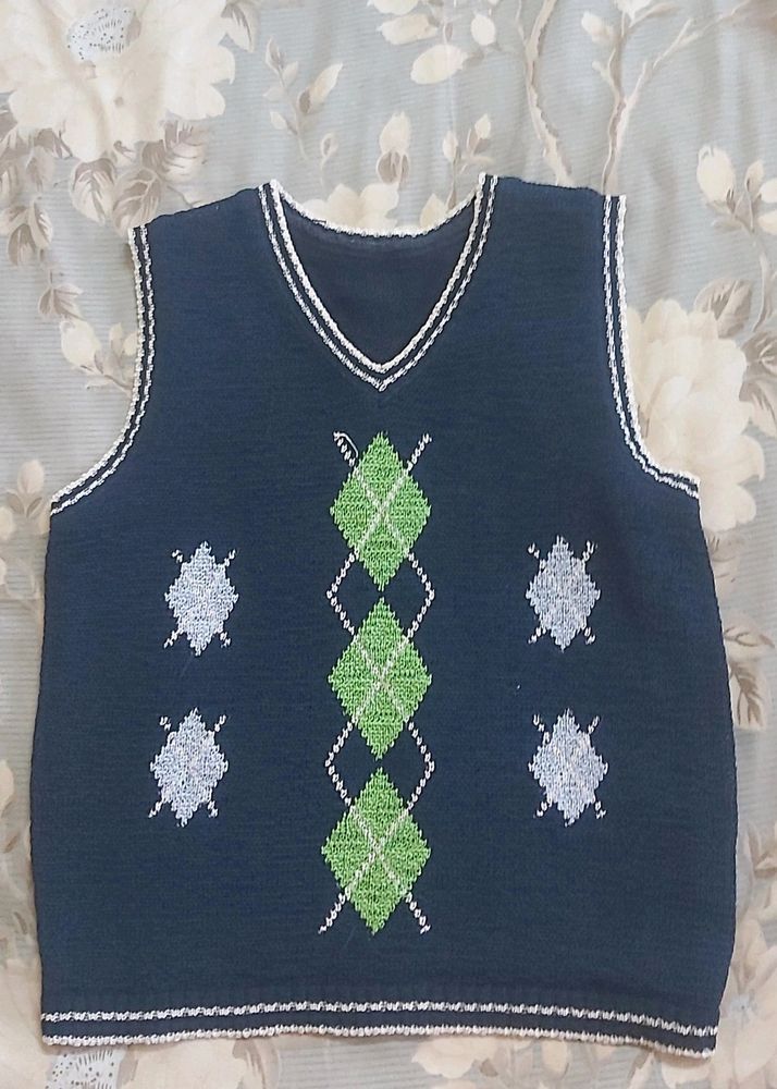 blue sweater vest