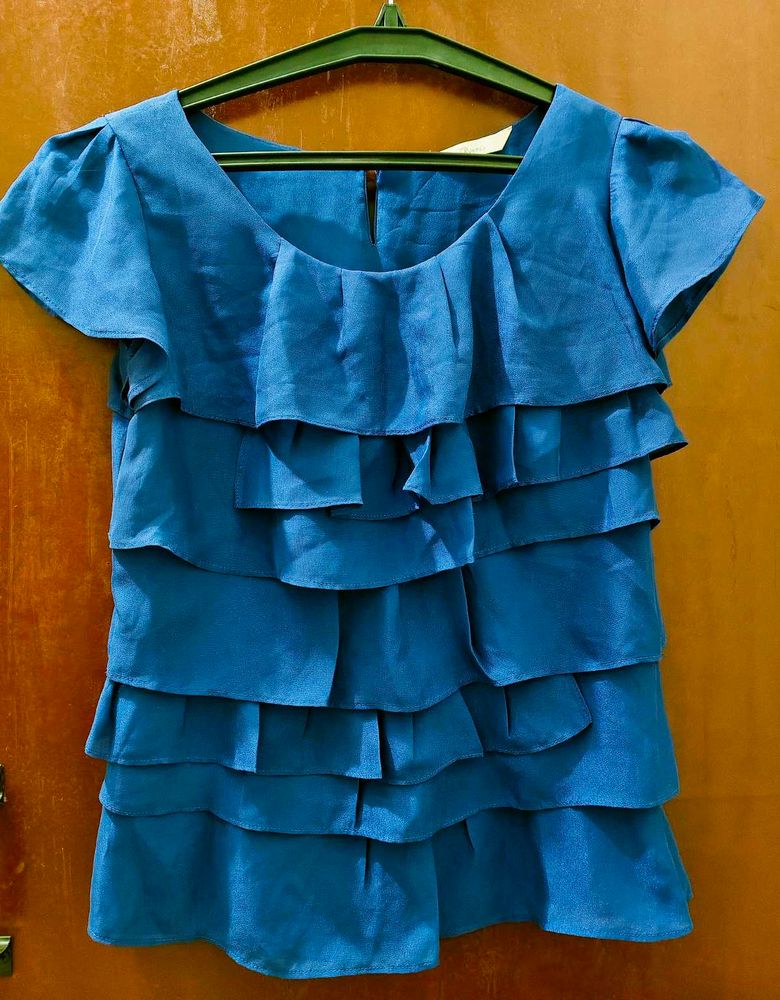 Ruffled Blue Top💙