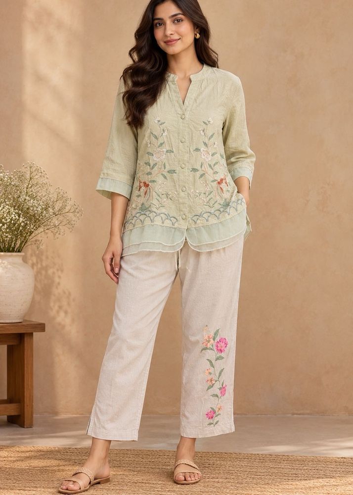 Embroidered Kurta coord set