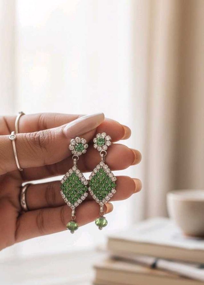 Elegant Green Drop Earrings