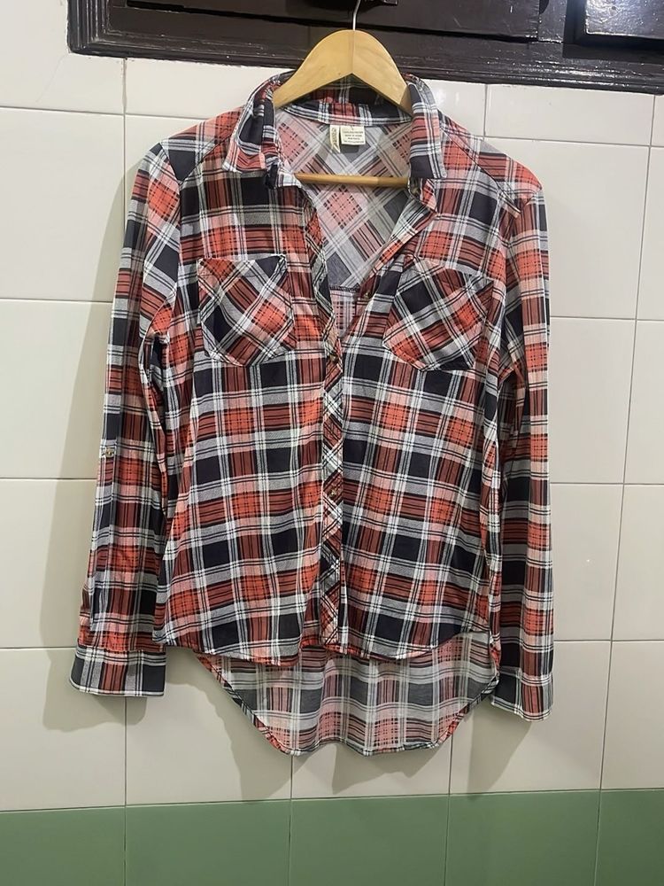 Women's Plaid Button-Up Shirt
