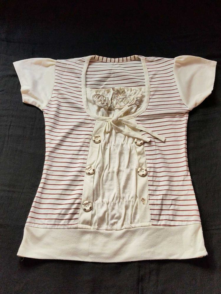 Striped Button-Up Top