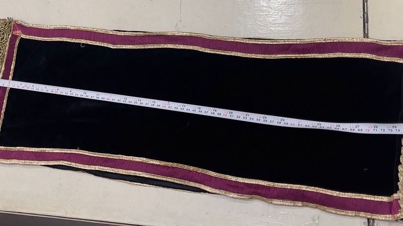 Elegant Black Dupatta with Red Border