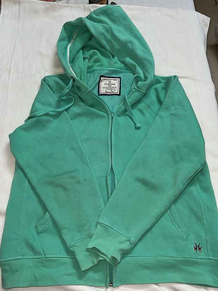 Mint Green Zip-Up Hoodie