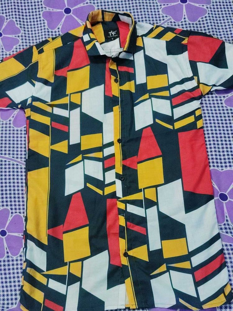 Abstract Print Men's Shirt