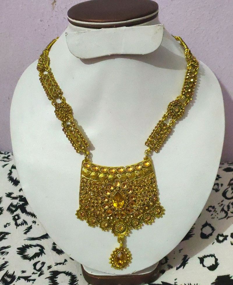 Long Kundan Stone Heavy Necklace
