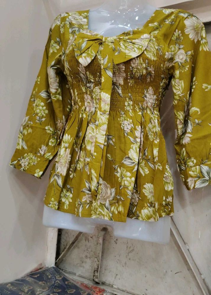 Floral Smocked Peplum Top