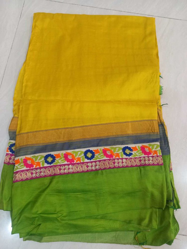 Vibrant Yellow &amp; Green Saree