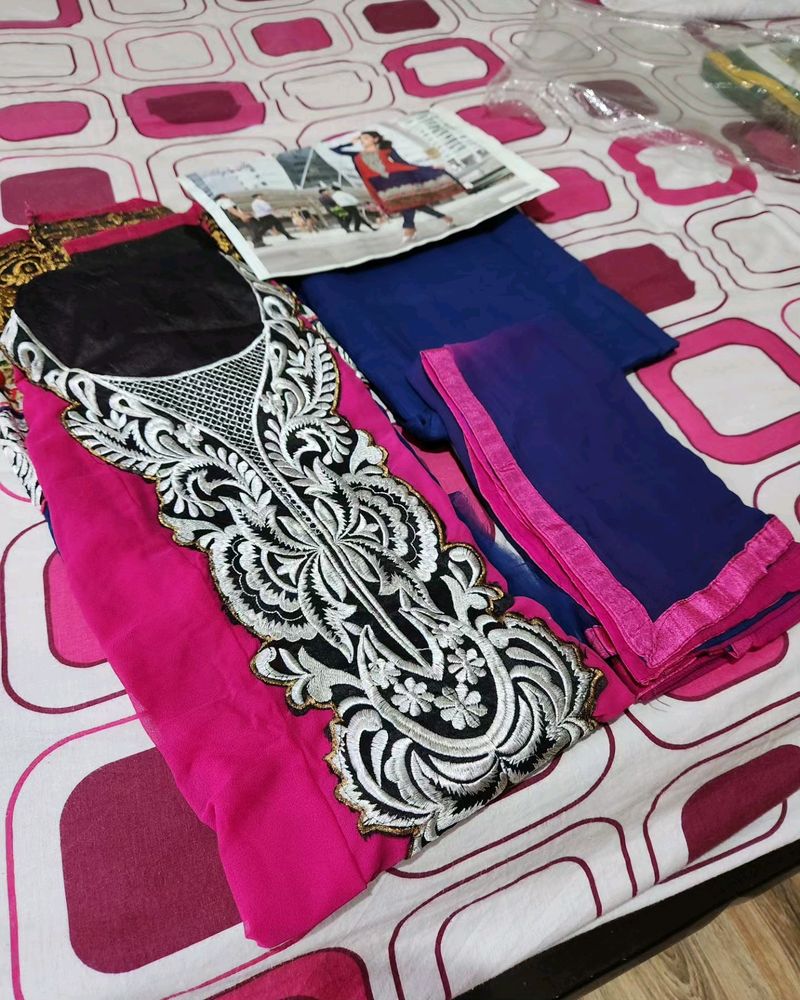Georgette Semi Stitched Suit Fabric