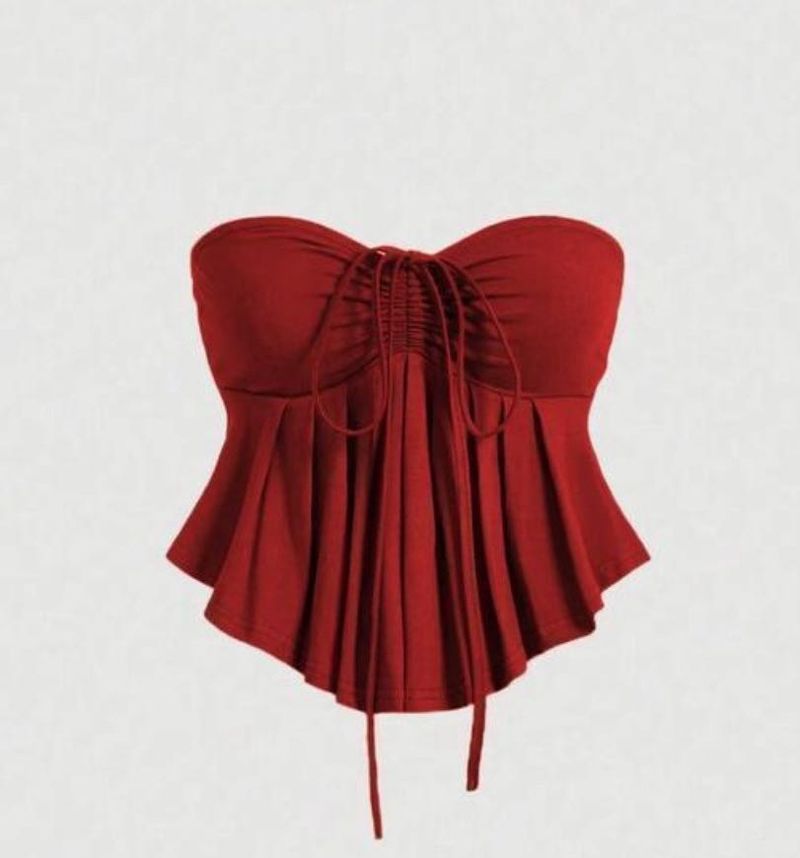 Red Bandeau Style Tube Top