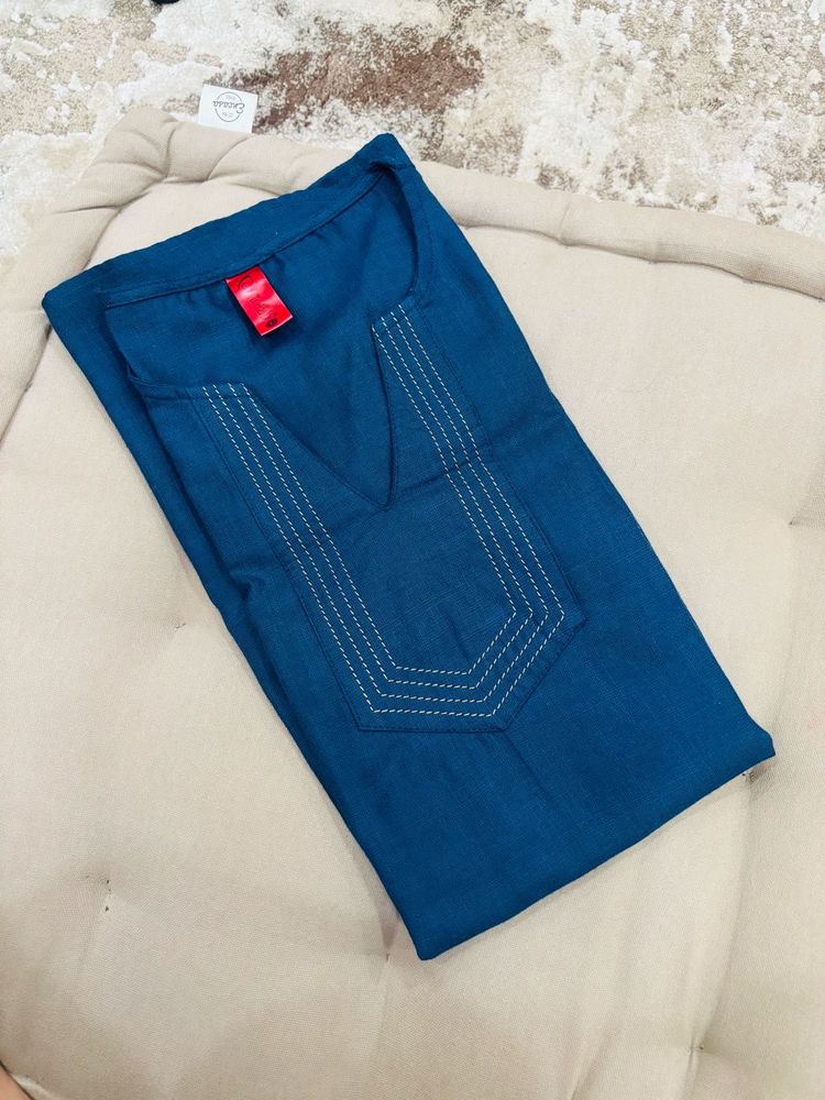 Large size Teal Blue Kurta
