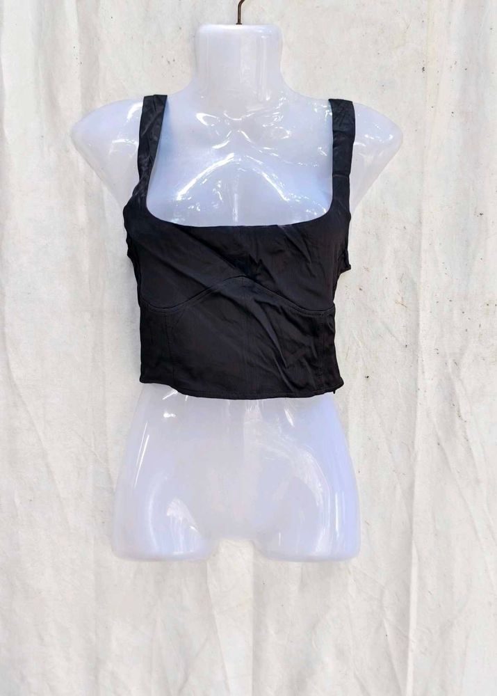 72209. Chic Black Bustier Top