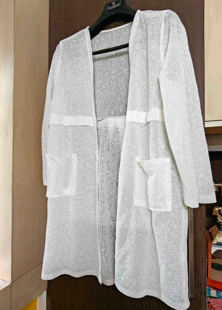 White Sheer Longline shrug