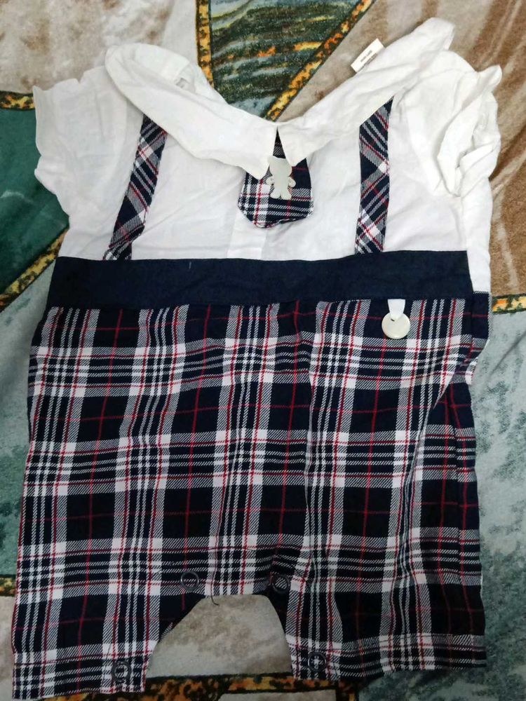 Adorable Plaid Baby Romper