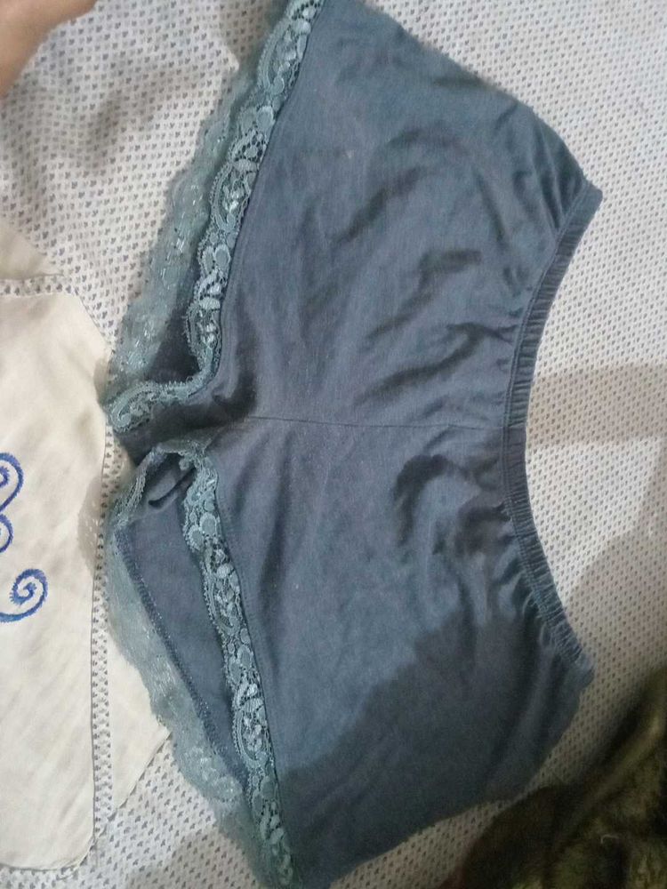 Blue Lace Trimmed Briefs