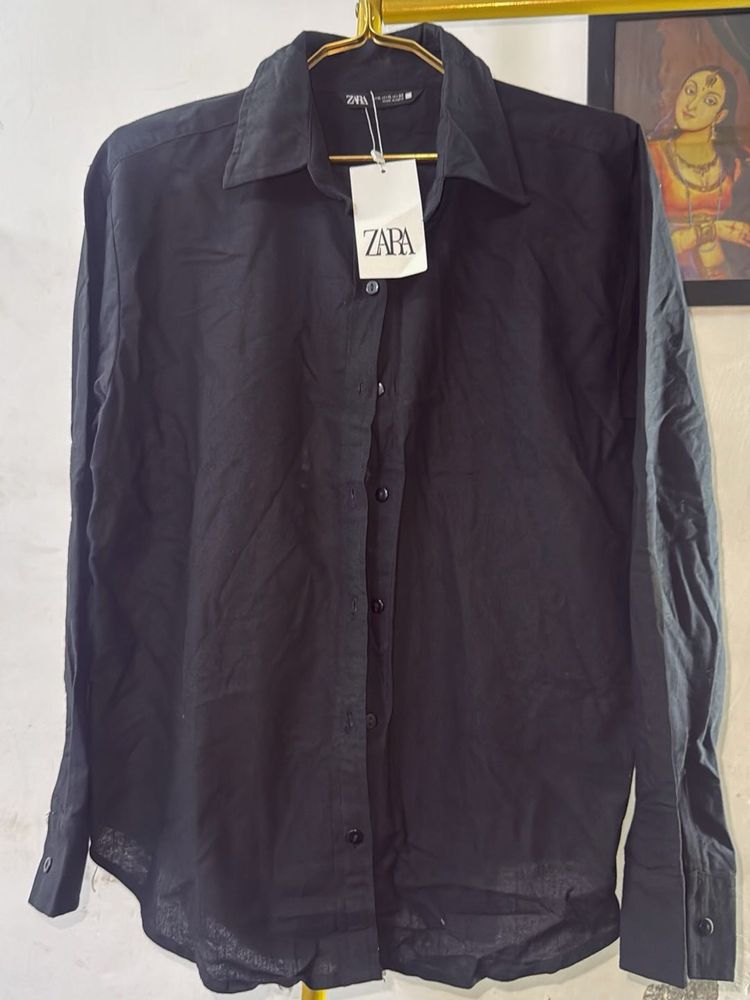 ZARA Black Button-Up Shirt