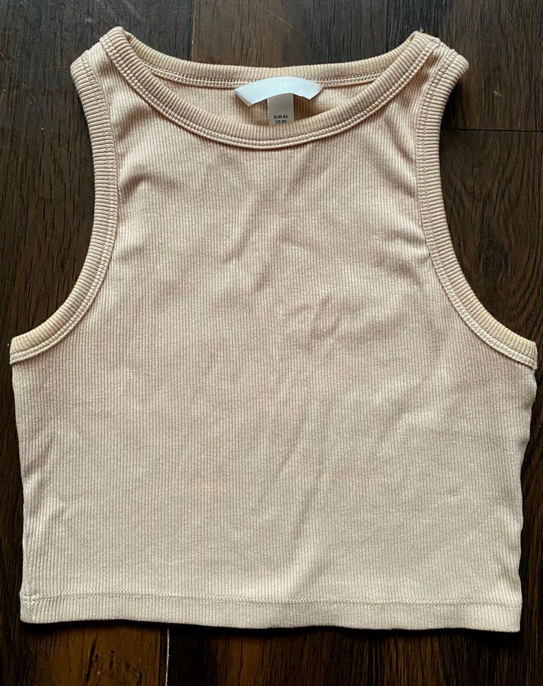 H&amp;M Ribbed Cropped Tank Top