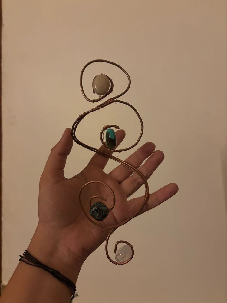 ARMCUFF with white &amp; turquoise stones