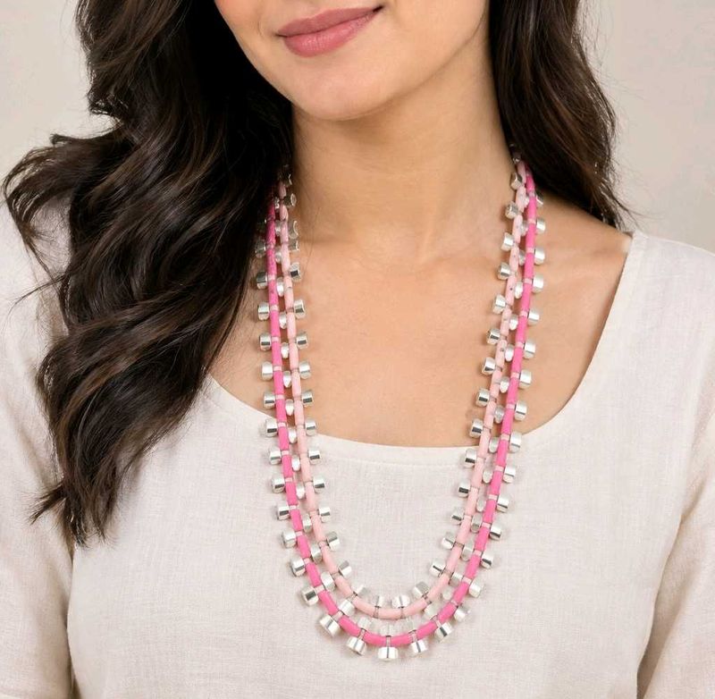 ✨ Pink &amp; White Statement Necklace ✨