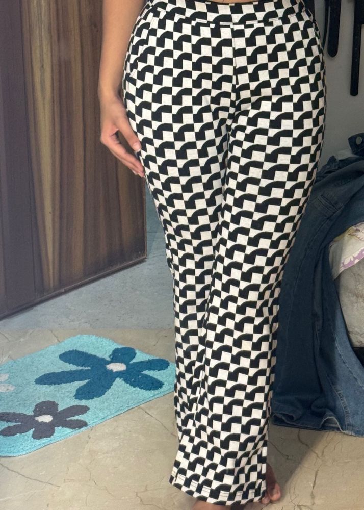 retro printed flared pants